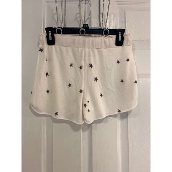 ENTI Womens Cream Star Print Lounge Sleep Shorts Size Small Drawstring Waist - Picture 2 of 7